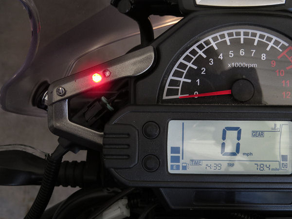 LED disply for motorcycle side-stand safety switch